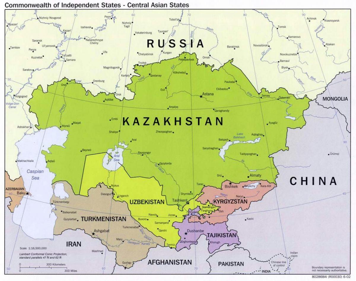 Узбекистан карта Русије