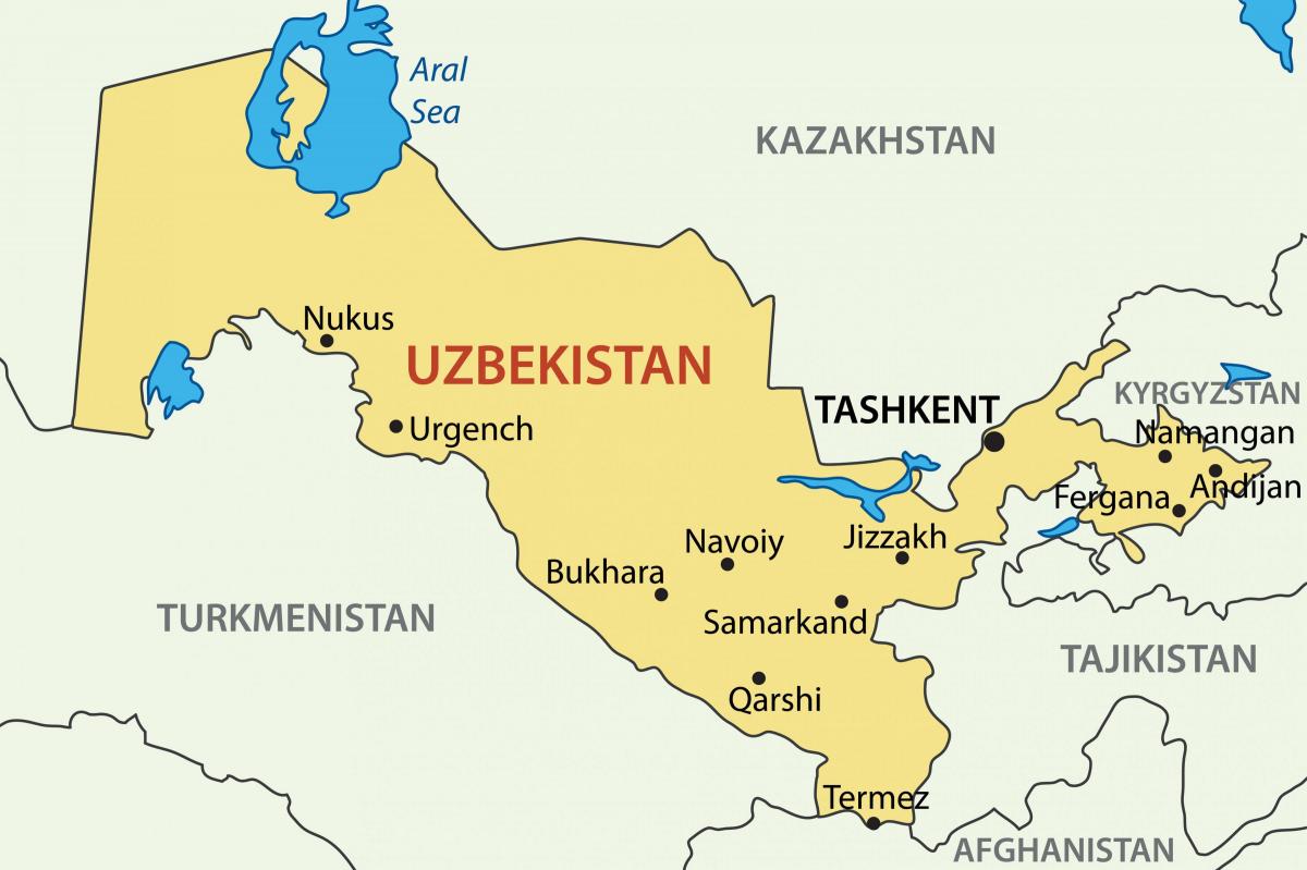 главни град Узбекистана на мапи