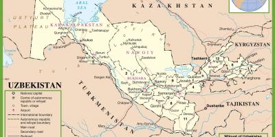 Мапу политичке Узбекистана 